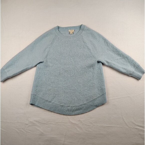 J Crew Sweater Merino Wool Blend Pullover Light Blue Sz Medium - Picture 1 of 10